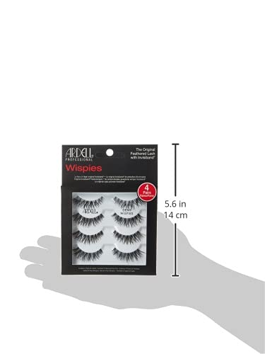 Ardell Demi Wispies - Black, The Original Feathered Lash with Invisiband, 6 pairs, 1-pack