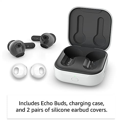 All-new Echo Buds (2023 Release) | True Wireless Bluetooth 5.2 Earbuds with Alexa, audio personalization, multipoint, 20H battery with charging case, fast charging, sweat resistant | Black