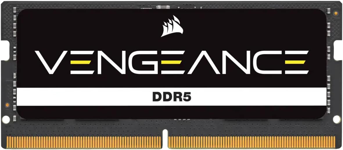 CORSAIR VENGEANCE SODIMM DDR5 RAM 64GB (2x32GB) 4800MHz CL40 Intel XMP iCUE Compatible Computer Memory - Black (CMSX64GX5M2A4800C40)