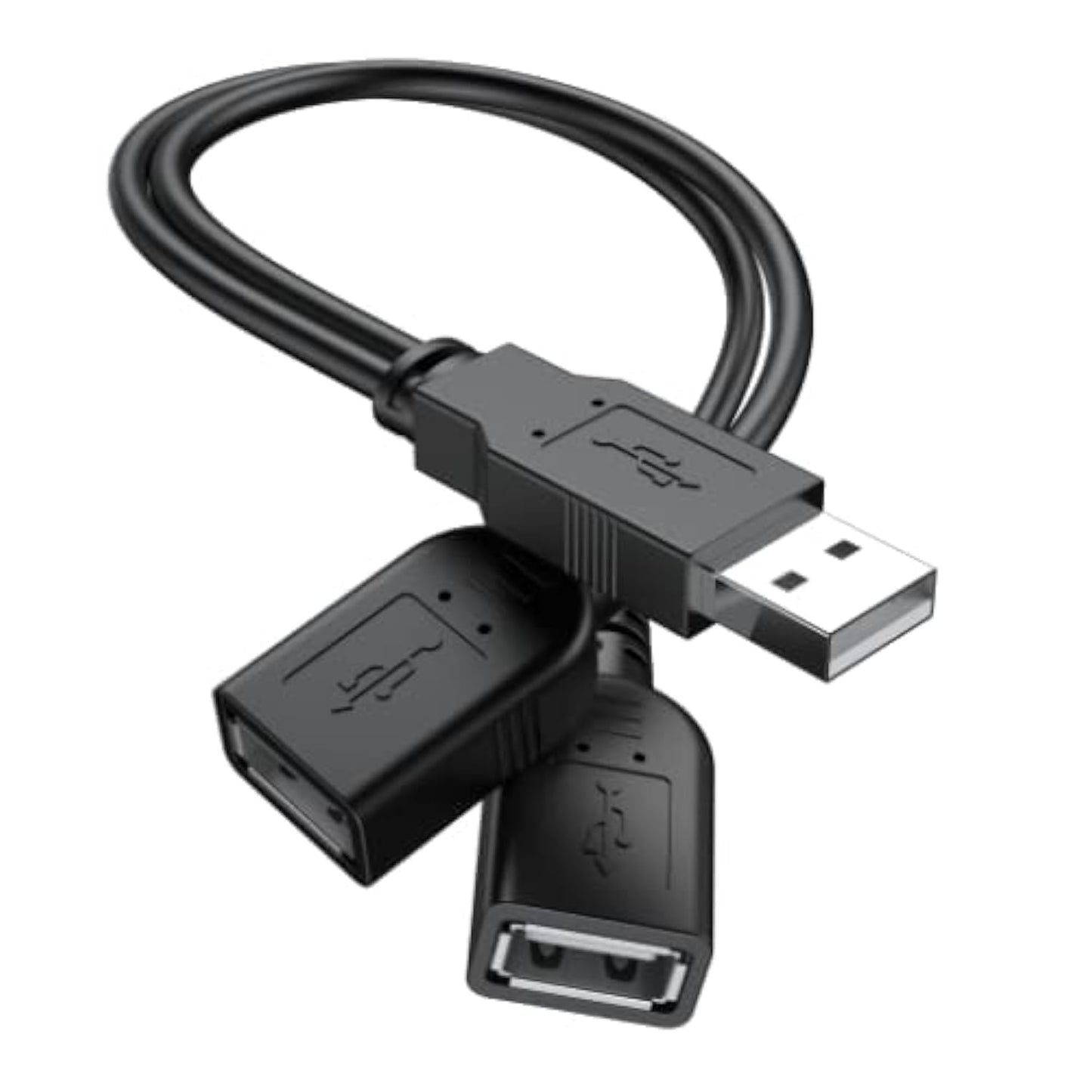 ANDTOBO 【2024 Upgraded】 USB 2.0 A Male to 2 Dual USB Female Jack Y Splitter Hub Power Cord Extension Adapter Cable