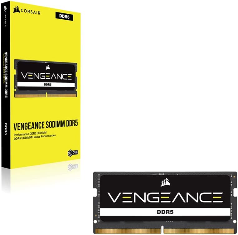 CORSAIR VENGEANCE SODIMM DDR5 RAM 64GB (2x32GB) 4800MHz CL40 Intel XMP iCUE Compatible Computer Memory - Black (CMSX64GX5M2A4800C40)