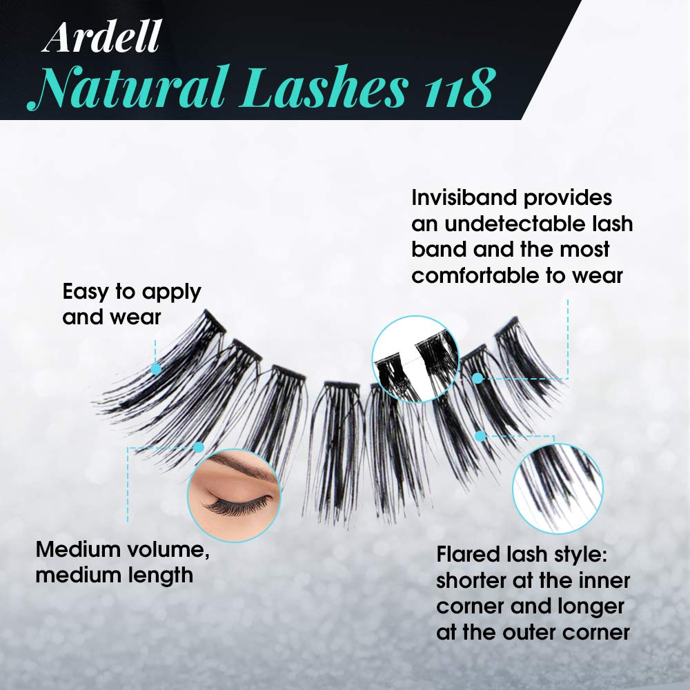 Ardell Natural Lashes False Eyelashes 120 - Black, Natural Look Strip Lashes, Reusable - 4 Pack