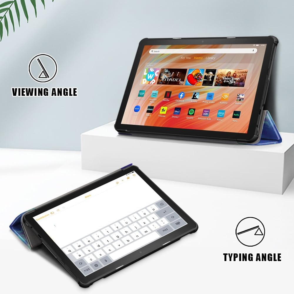 Fire HD 10 Tablet Case,Tablet Case Fits Amazon Kindle Fire HD 10 Kids & Kids Pro Tablet,(13th Gen,2023 Release),Dual Angle Lightweight Slim Folding Stand Folio Cover for Fire 10.with Auto Wake/Sleep.