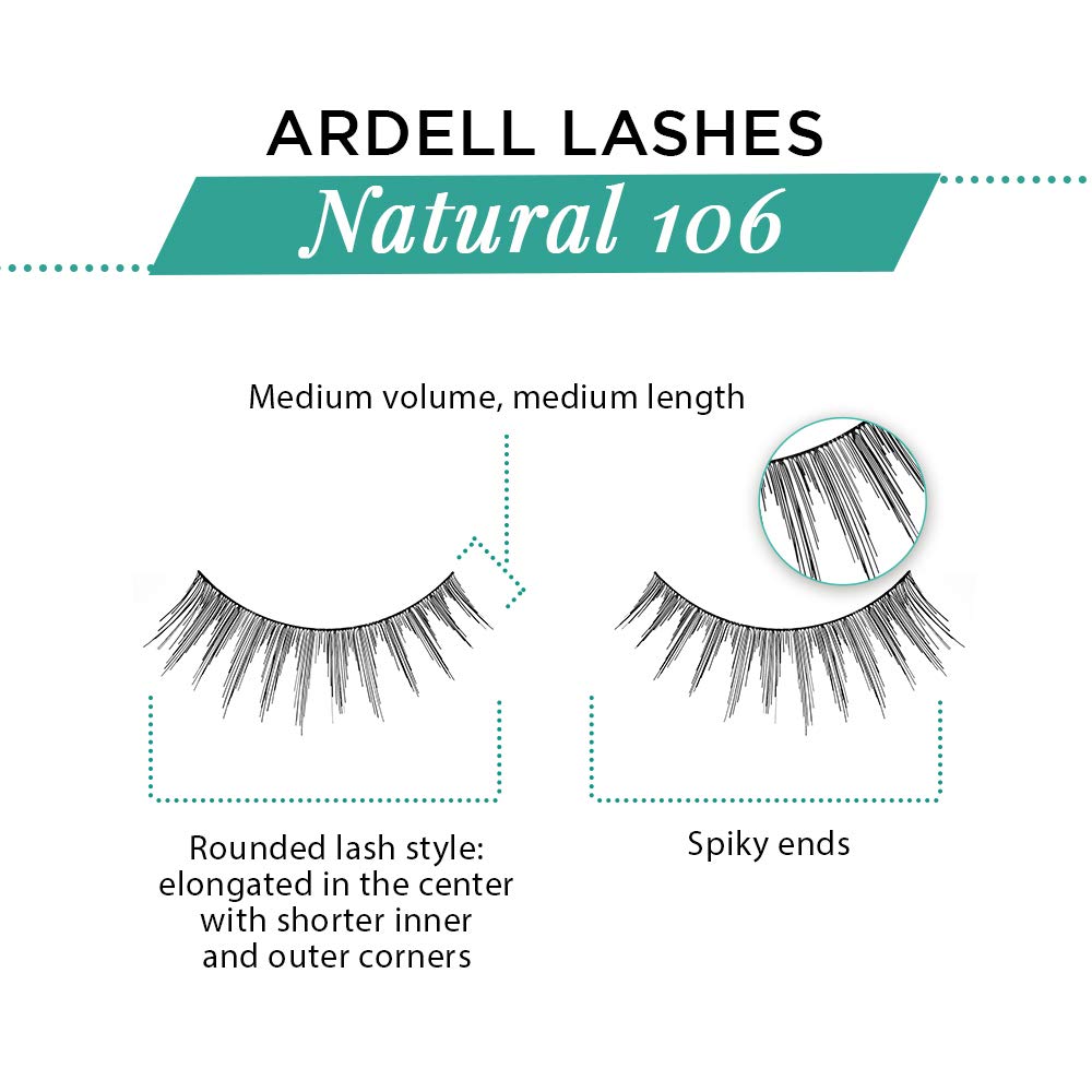 Ardell Natural Lashes False Eyelashes 120 - Black, Natural Look Strip Lashes, Reusable - 4 Pack