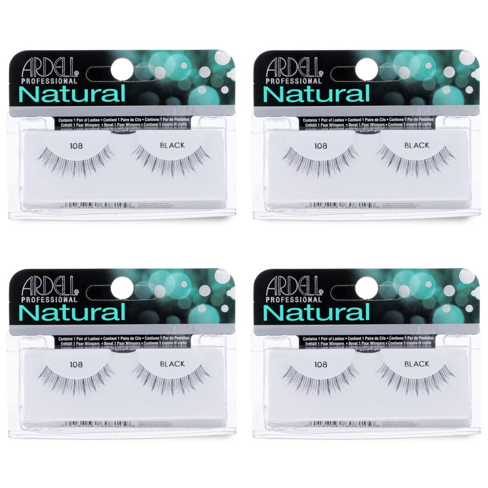 Ardell Natural Lashes False Eyelashes 120 - Black, Natural Look Strip Lashes, Reusable - 4 Pack