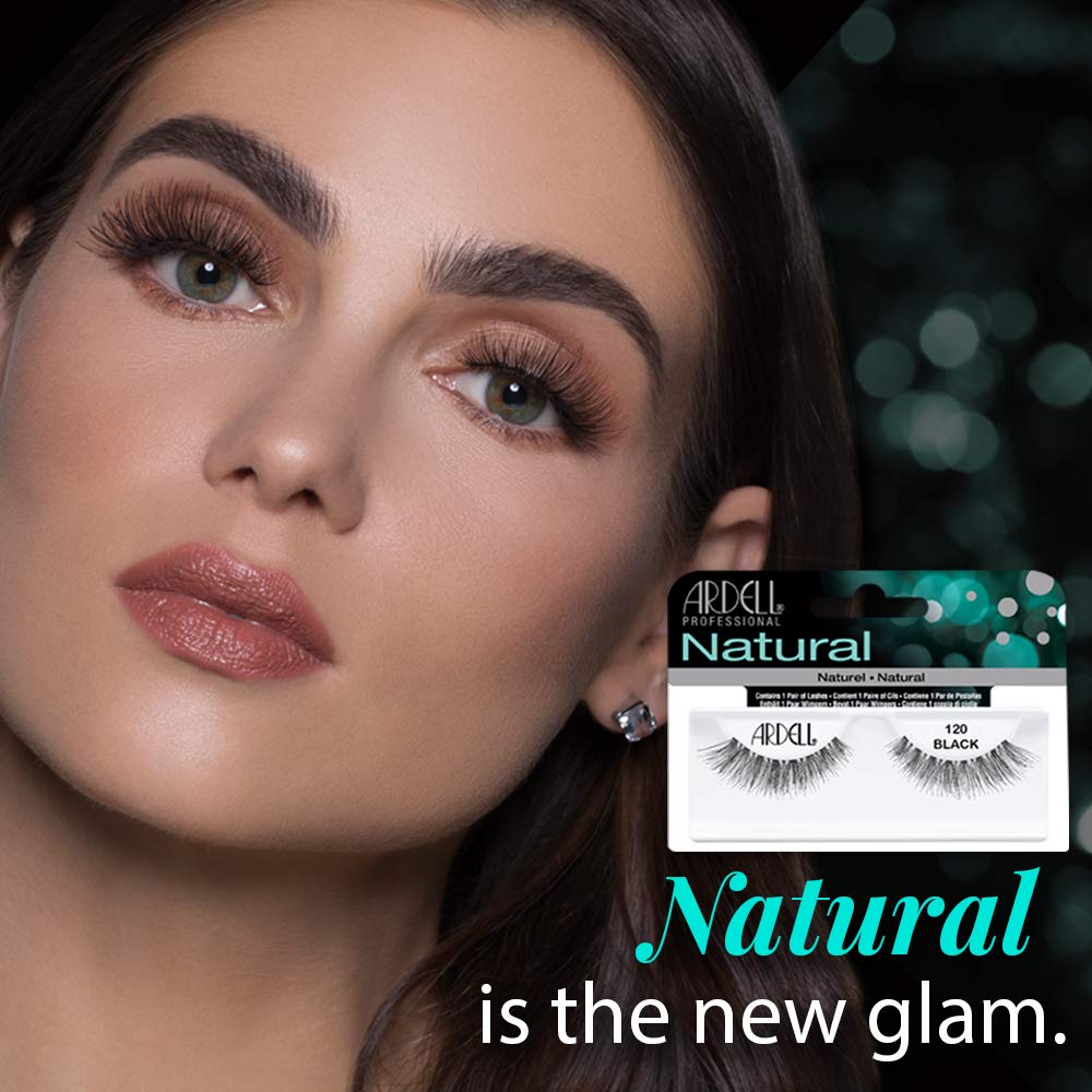 Ardell Natural Lashes False Eyelashes 120 - Black, Natural Look Strip Lashes, Reusable - 4 Pack