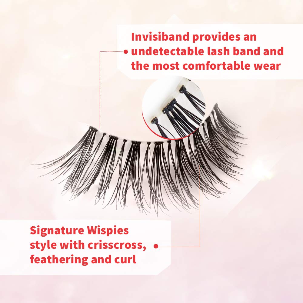Ardell Demi Wispies - Black, The Original Feathered Lash with Invisiband, 6 pairs, 1-pack