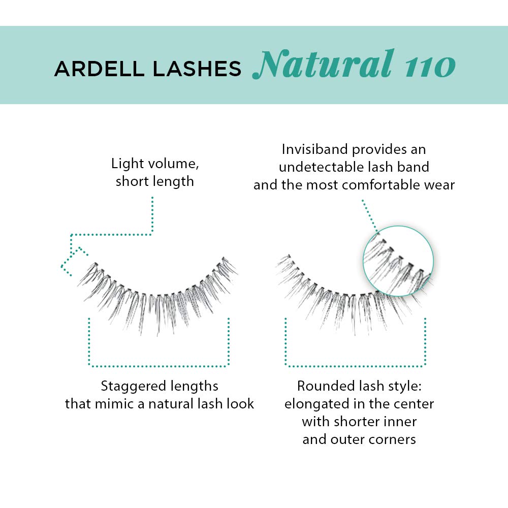 Ardell Natural Lashes False Eyelashes 120 - Black, Natural Look Strip Lashes, Reusable - 4 Pack