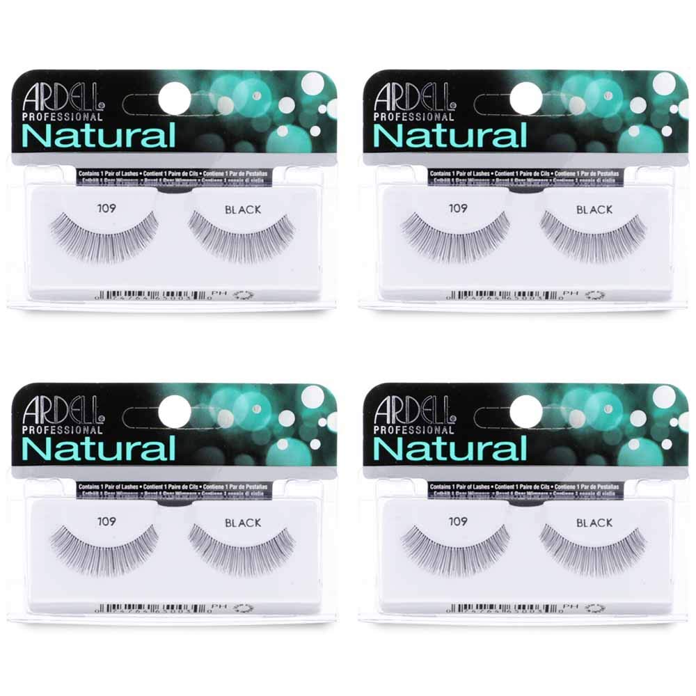 Ardell Natural Lashes False Eyelashes 120 - Black, Natural Look Strip Lashes, Reusable - 4 Pack