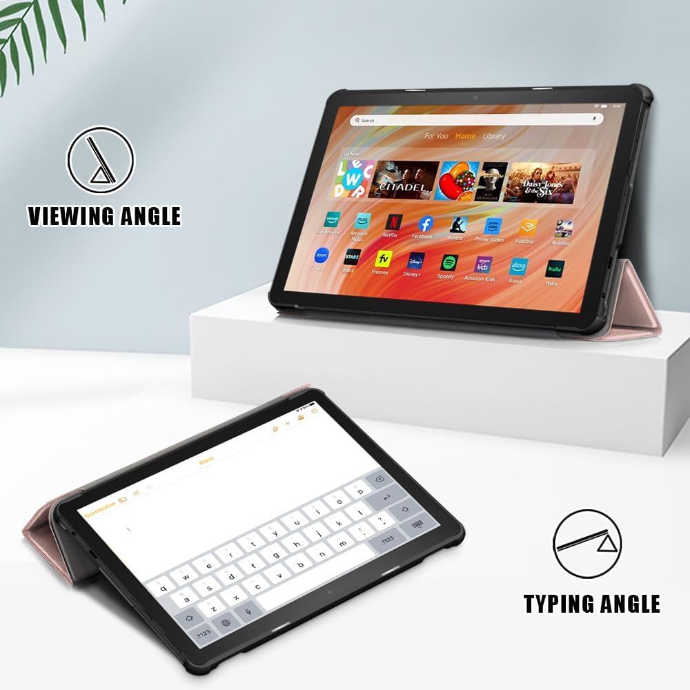 Fire HD 10 Tablet Case,Tablet Case Fits Amazon Kindle Fire HD 10 Kids & Kids Pro Tablet,(13th Gen,2023 Release),Dual Angle Lightweight Slim Folding Stand Folio Cover for Fire 10.with Auto Wake/Sleep.