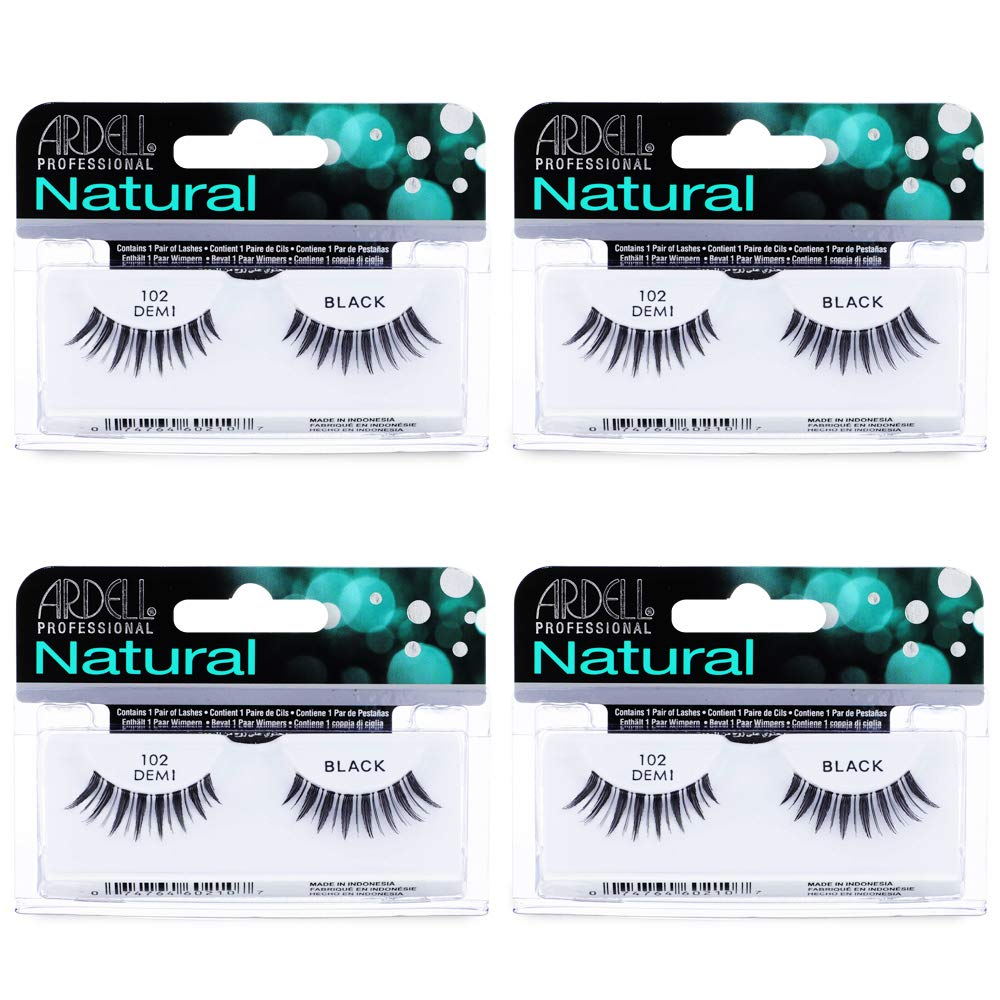 Ardell Natural Lashes False Eyelashes 120 - Black, Natural Look Strip Lashes, Reusable - 4 Pack