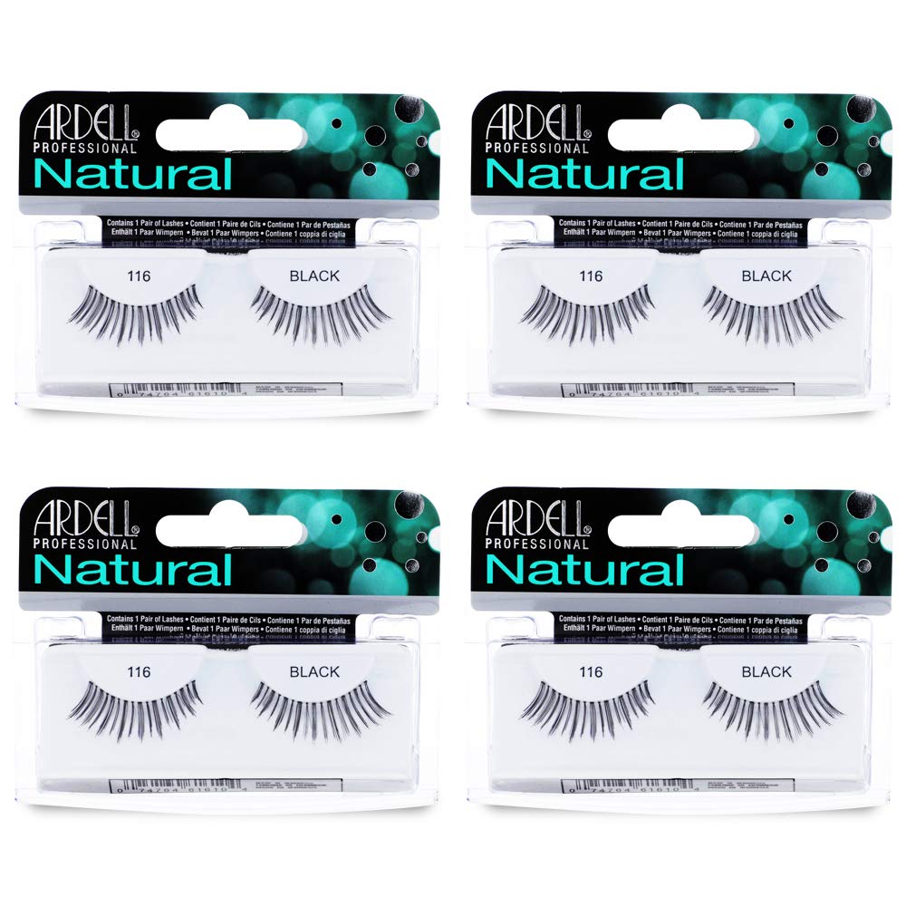 Ardell Natural Lashes False Eyelashes 120 - Black, Natural Look Strip Lashes, Reusable - 4 Pack