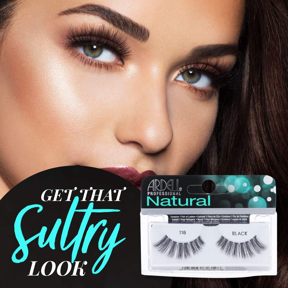 Ardell Natural Lashes False Eyelashes 120 - Black, Natural Look Strip Lashes, Reusable - 4 Pack