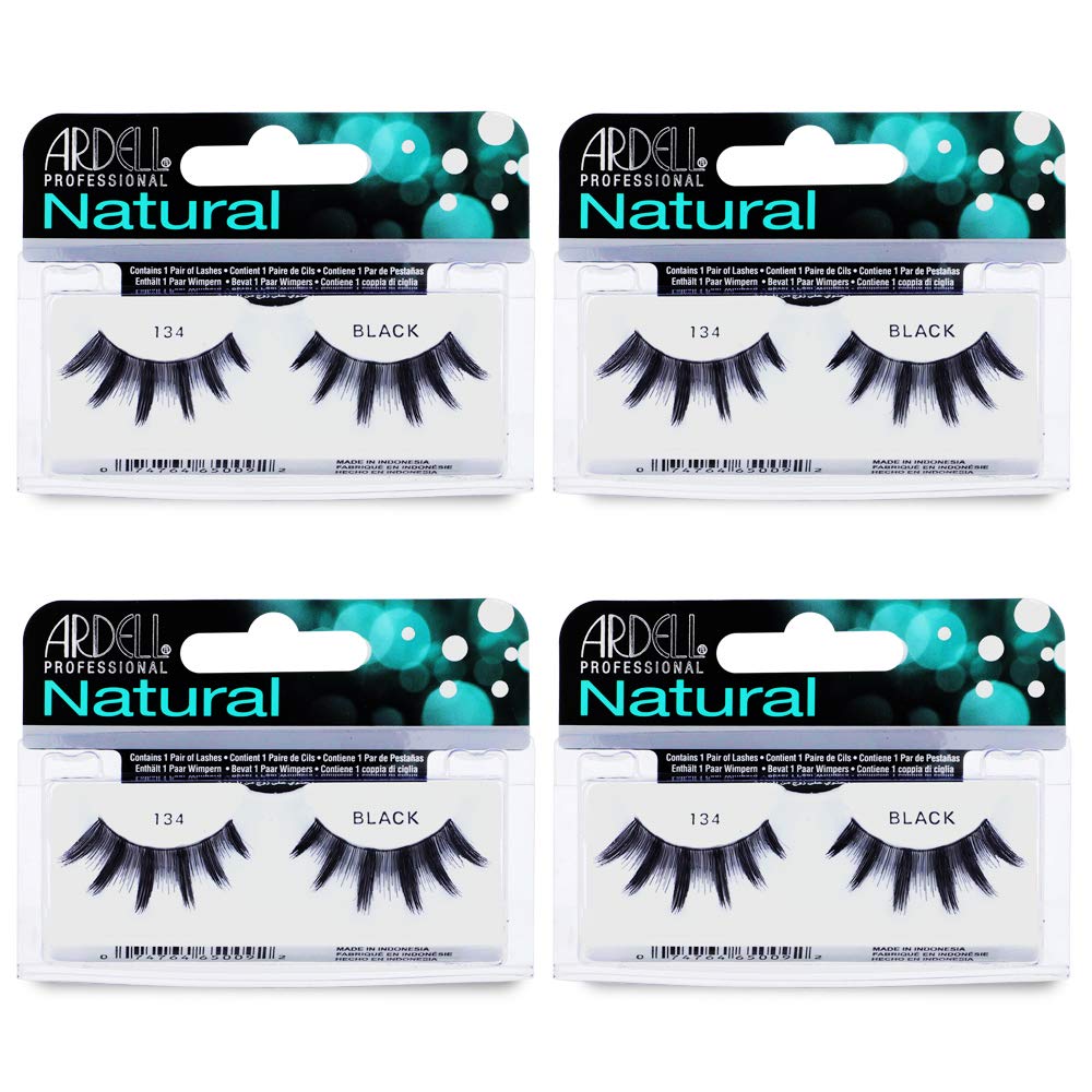 Ardell Natural Lashes False Eyelashes 120 - Black, Natural Look Strip Lashes, Reusable - 4 Pack