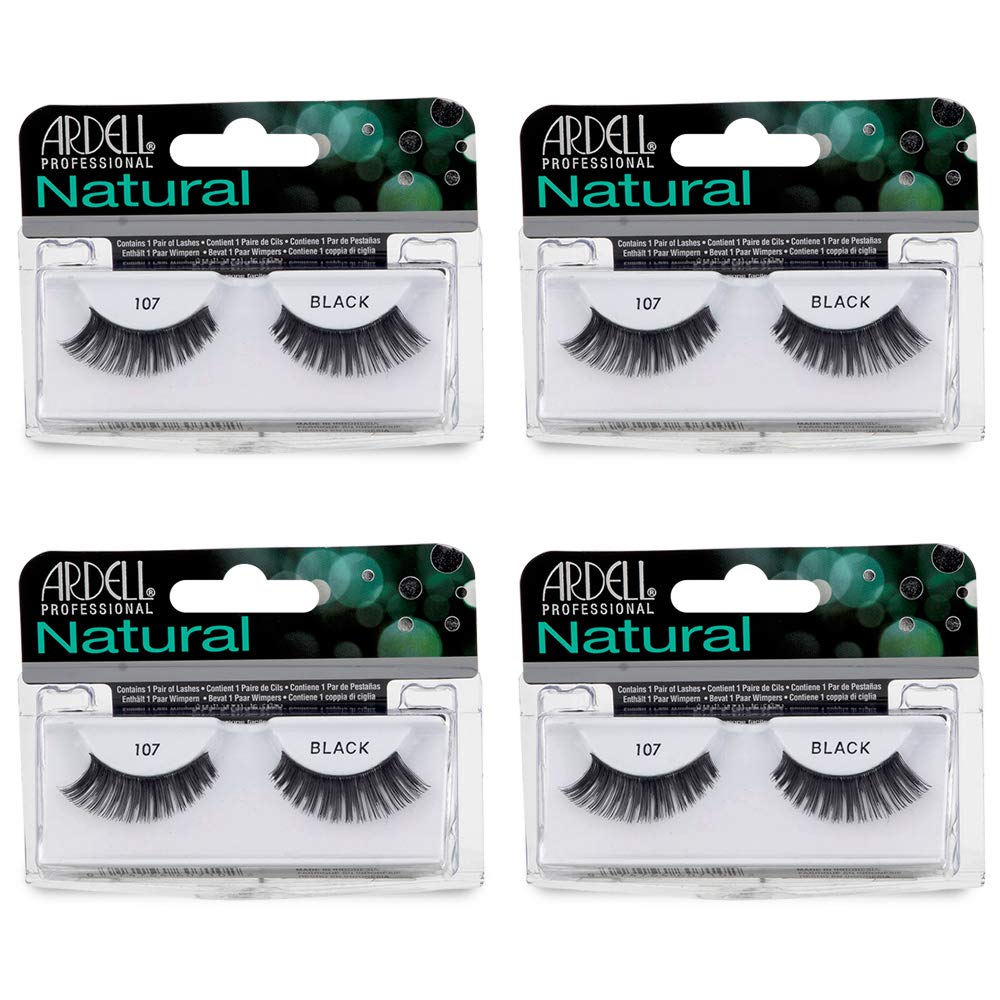 Ardell Natural Lashes False Eyelashes 120 - Black, Natural Look Strip Lashes, Reusable - 4 Pack