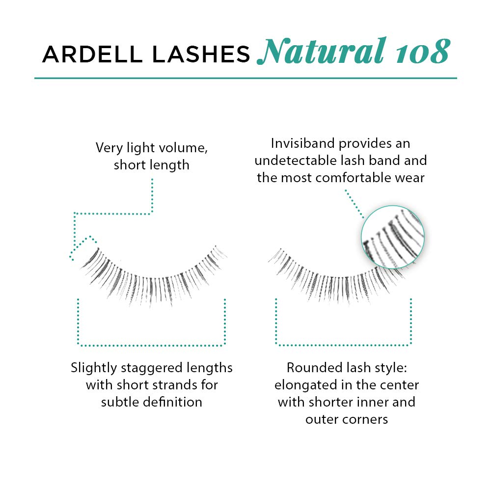 Ardell Natural Lashes False Eyelashes 120 - Black, Natural Look Strip Lashes, Reusable - 4 Pack