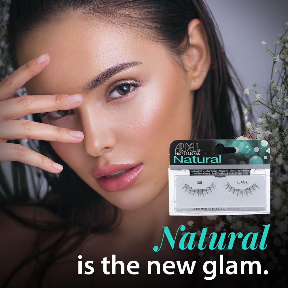 Ardell Natural Lashes False Eyelashes 120 - Black, Natural Look Strip Lashes, Reusable - 4 Pack