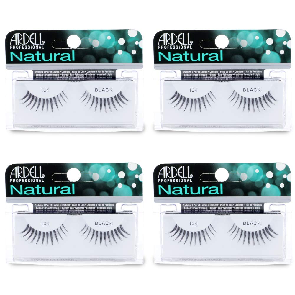 Ardell Natural Lashes False Eyelashes 120 - Black, Natural Look Strip Lashes, Reusable - 4 Pack