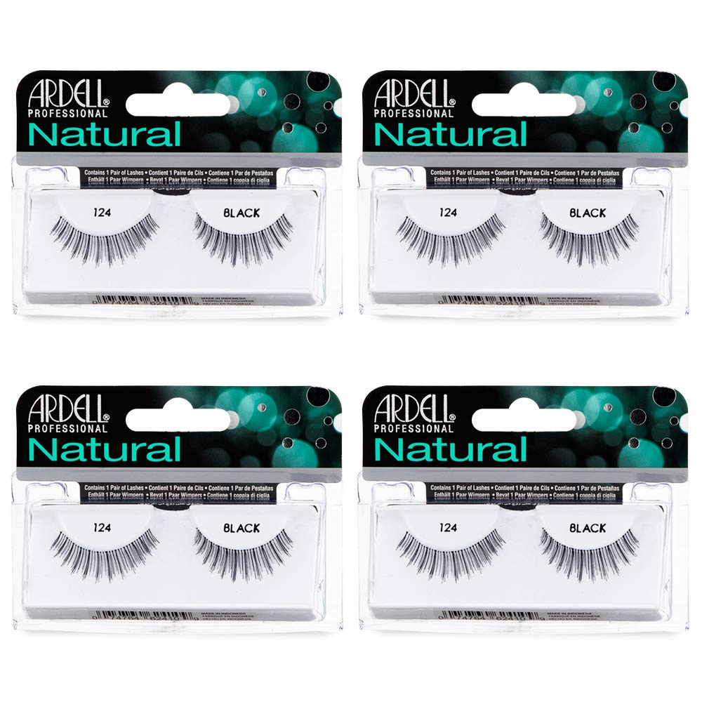 Ardell Natural Lashes False Eyelashes 120 - Black, Natural Look Strip Lashes, Reusable - 4 Pack