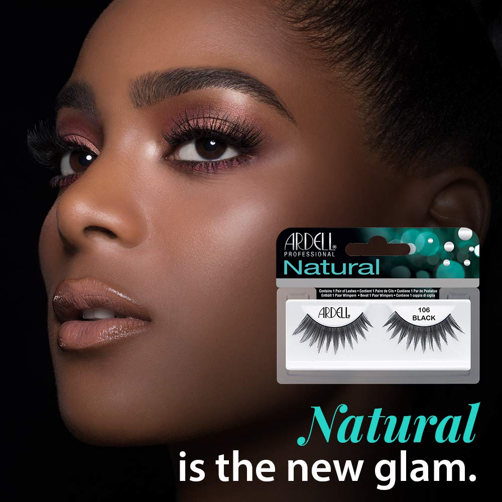 Ardell Natural Lashes False Eyelashes 120 - Black, Natural Look Strip Lashes, Reusable - 4 Pack