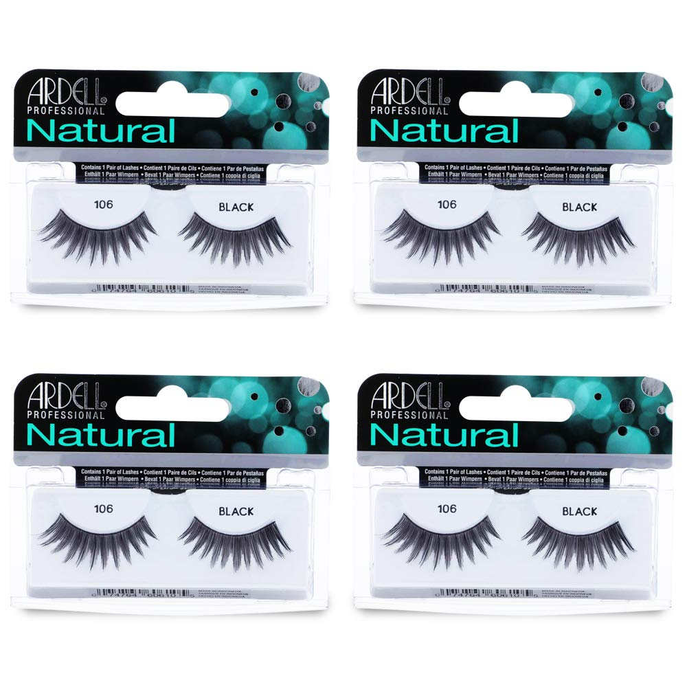 Ardell Natural Lashes False Eyelashes 120 - Black, Natural Look Strip Lashes, Reusable - 4 Pack