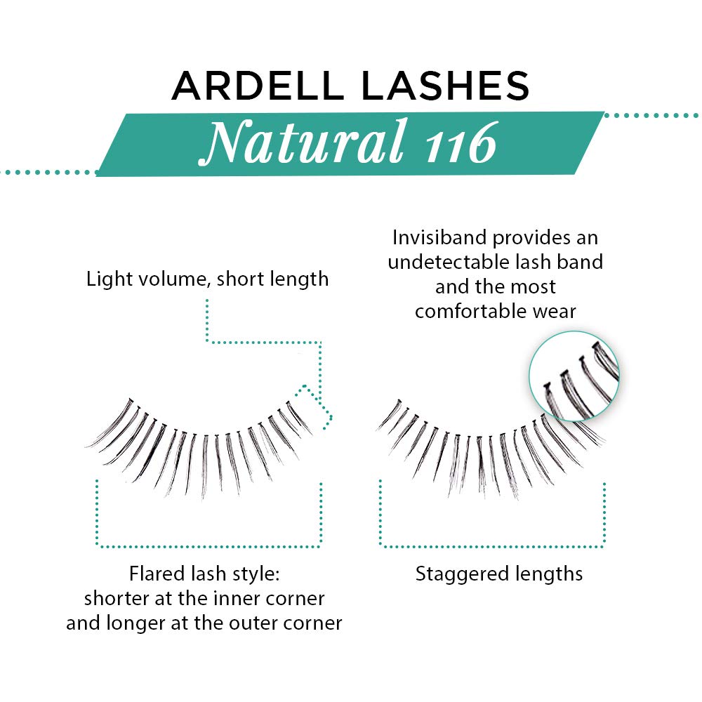 Ardell Natural Lashes False Eyelashes 120 - Black, Natural Look Strip Lashes, Reusable - 4 Pack