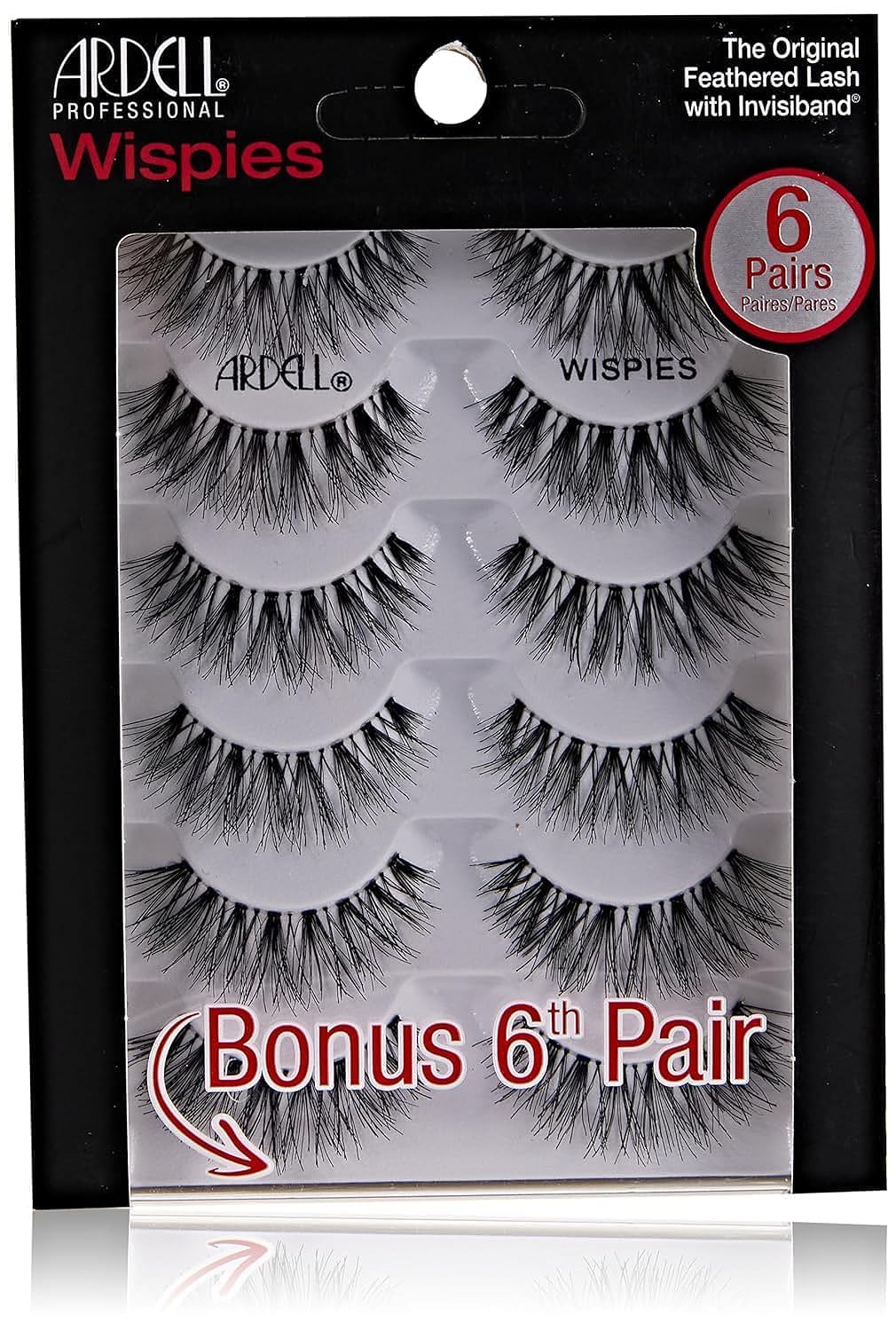 Ardell Demi Wispies - Black, The Original Feathered Lash with Invisiband, 6 pairs, 1-pack