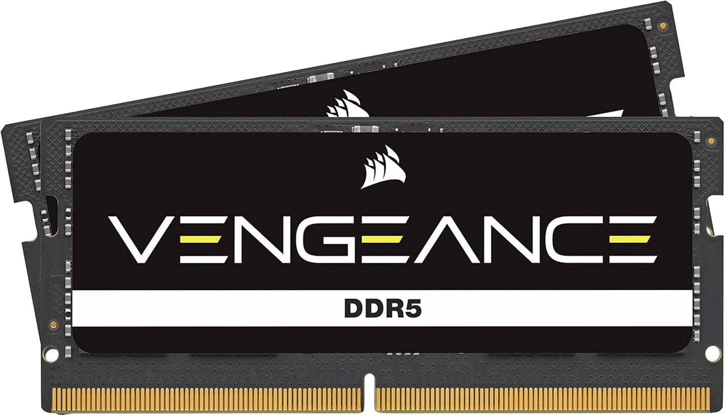 CORSAIR VENGEANCE SODIMM DDR5 RAM 64GB (2x32GB) 4800MHz CL40 Intel XMP iCUE Compatible Computer Memory - Black (CMSX64GX5M2A4800C40)
