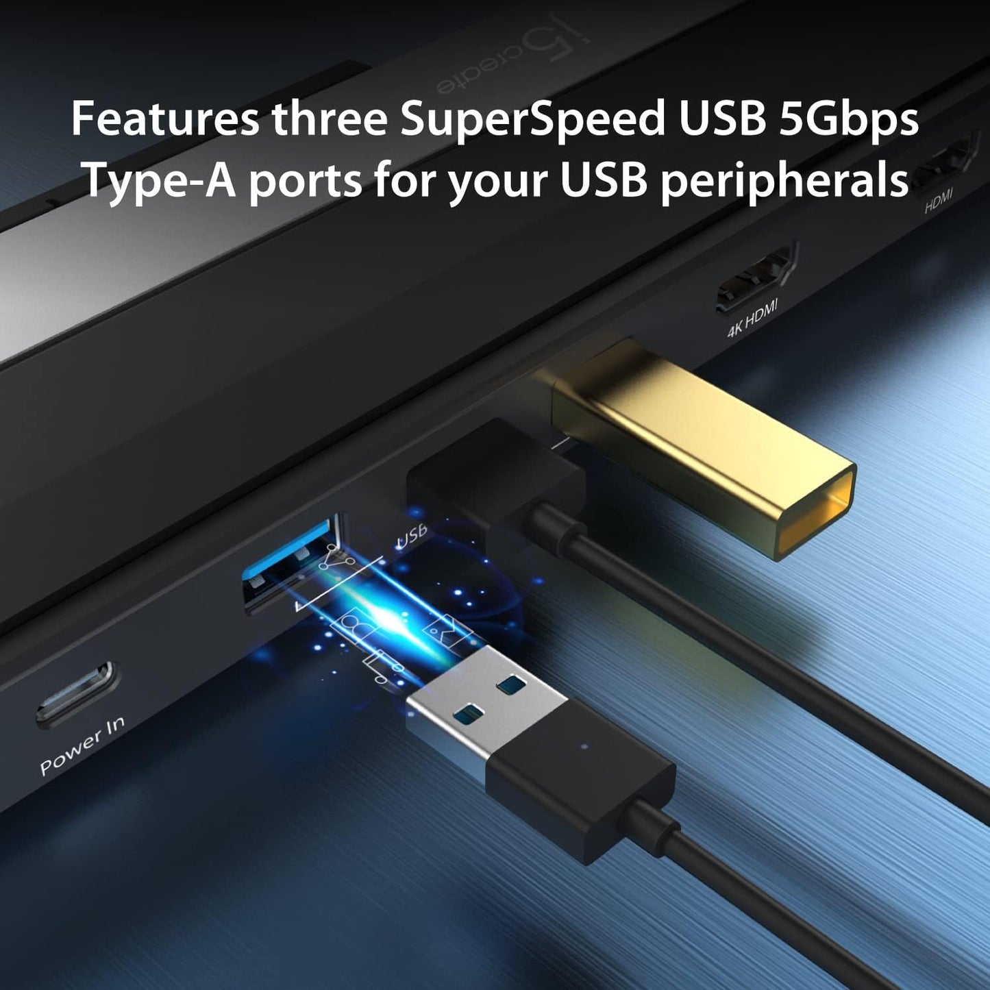 j5create USB-C Dual HDMI Docking Station (10-in-1), 4K + 1080p Dual HDMI Display, 5Gbps USB-A x3, SD Card Reader, PD 100W, RJ45 Ethernet, Combo Audio Jack, for MacBook and Windows Laptop (JCD542)