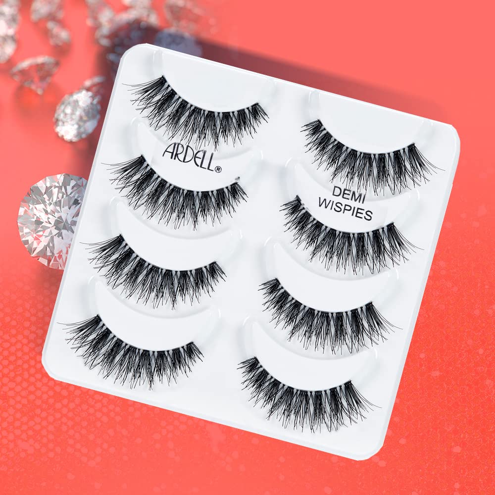 Ardell Demi Wispies - Black, The Original Feathered Lash with Invisiband, 6 pairs, 1-pack