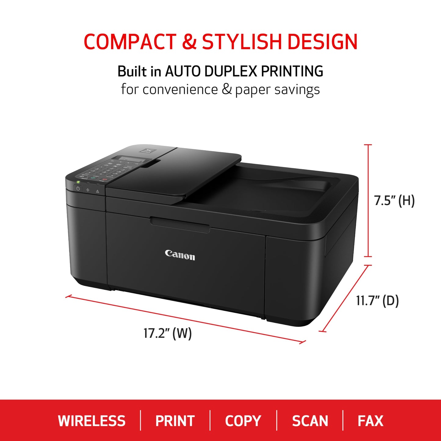 Canon PIXMA TR4720 All-in-One Wireless Printer for Home use, with Auto Document Feeder, Mobile Printing and Built-in Fax, Black
