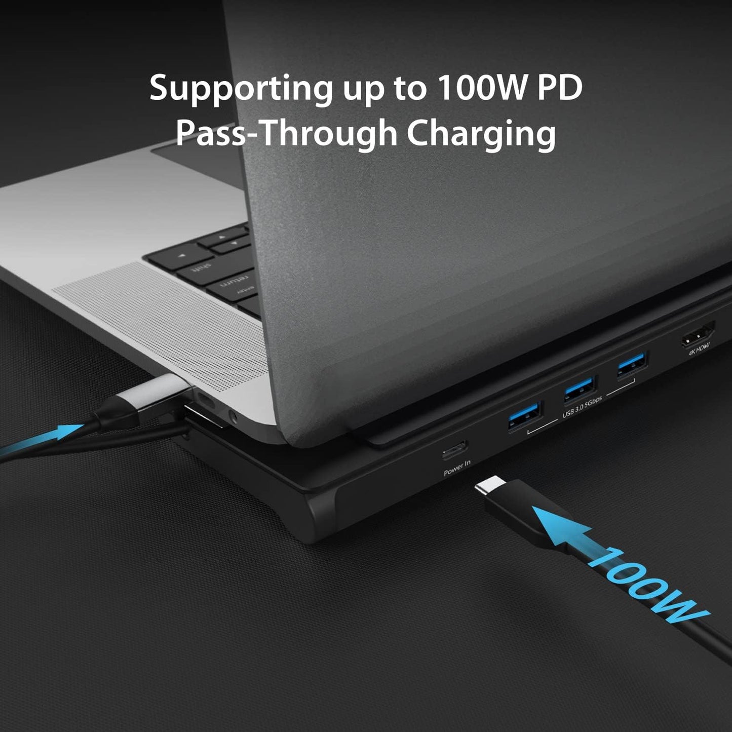 j5create USB-C Dual HDMI Docking Station (10-in-1), 4K + 1080p Dual HDMI Display, 5Gbps USB-A x3, SD Card Reader, PD 100W, RJ45 Ethernet, Combo Audio Jack, for MacBook and Windows Laptop (JCD542)