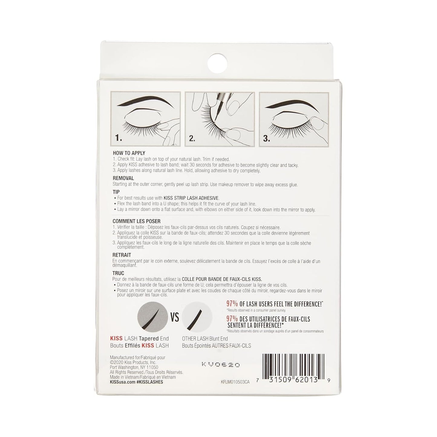 KISS Looks So Natural False Eyelashes Multipack, Lightweight & Comfortable, Tapered End Technology, Reusable, Cruelty-Free, Contact Lens Friendly, Style 'Shy', 5 Pairs Fake Eyelashes
