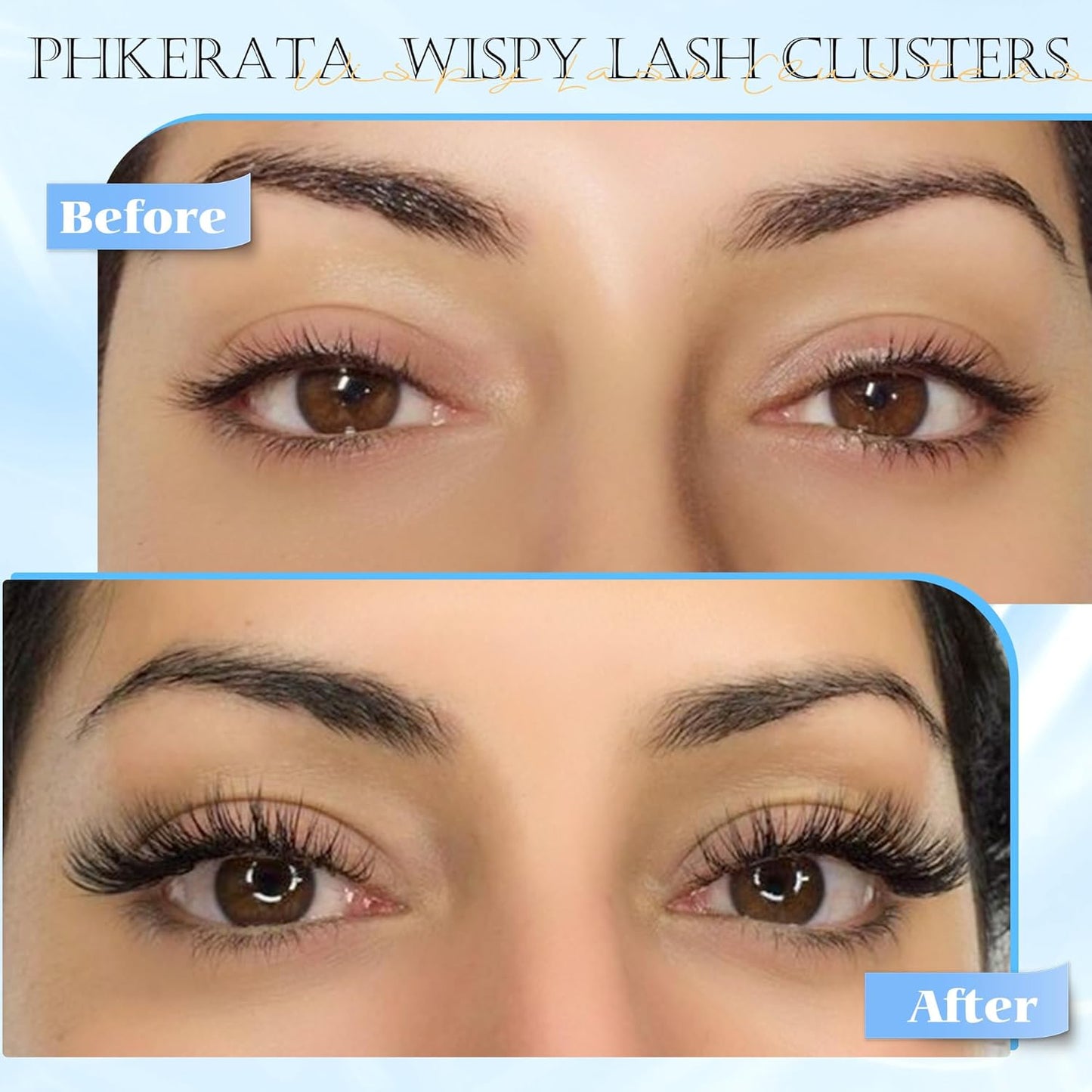 Natural Lash Clusters Wispy Eyelash Clusters 110 pcs Cluster Eyelash Extensions C Curl Individual Lashes 10-16 mm Mix Length Natural Look Lashes Clusters with Thin Lash Band