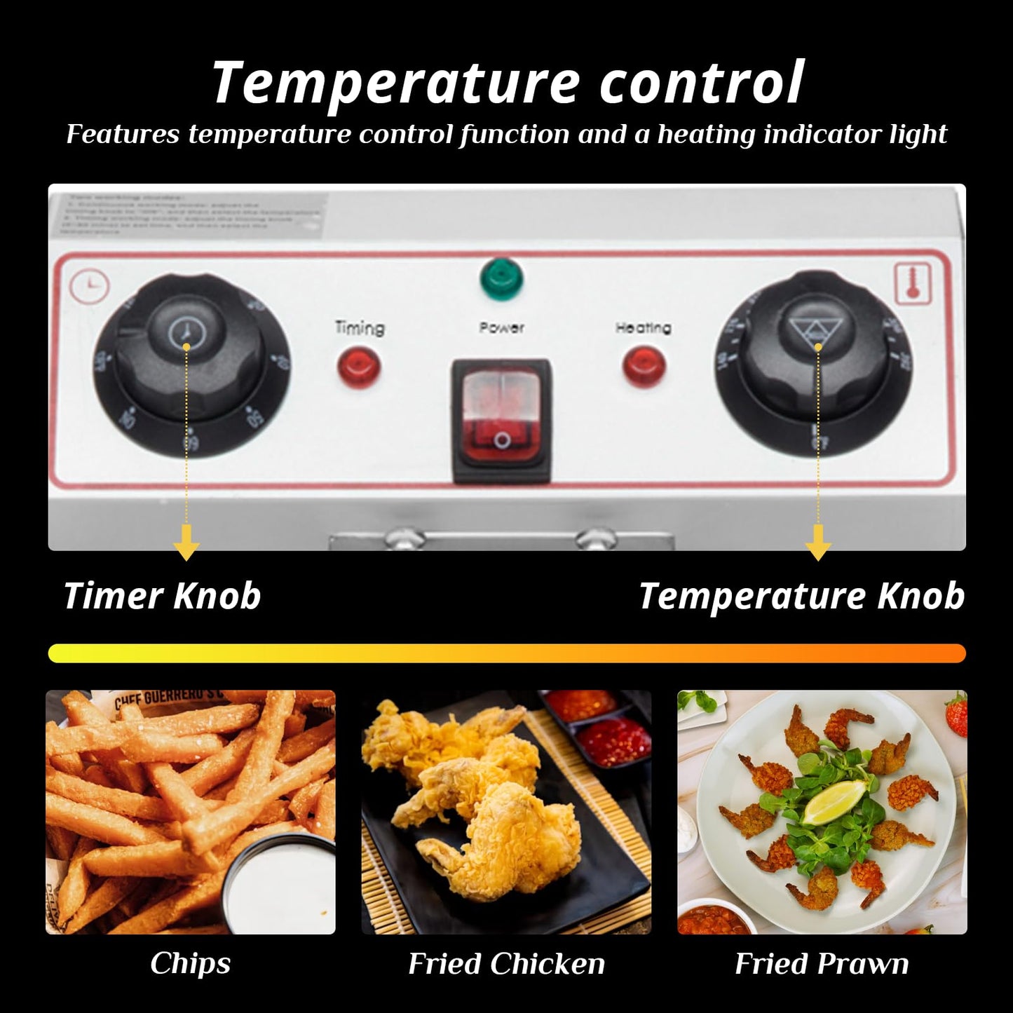 Winado 24.9QT Capacity Electric Deep Fryer with Time Control & Oil Filtration, Countertop Dual Tank Fryers w/Drain & Temperature Control &Baskets & Lids, for Home & Commercial 3400W 60Hz 110V
