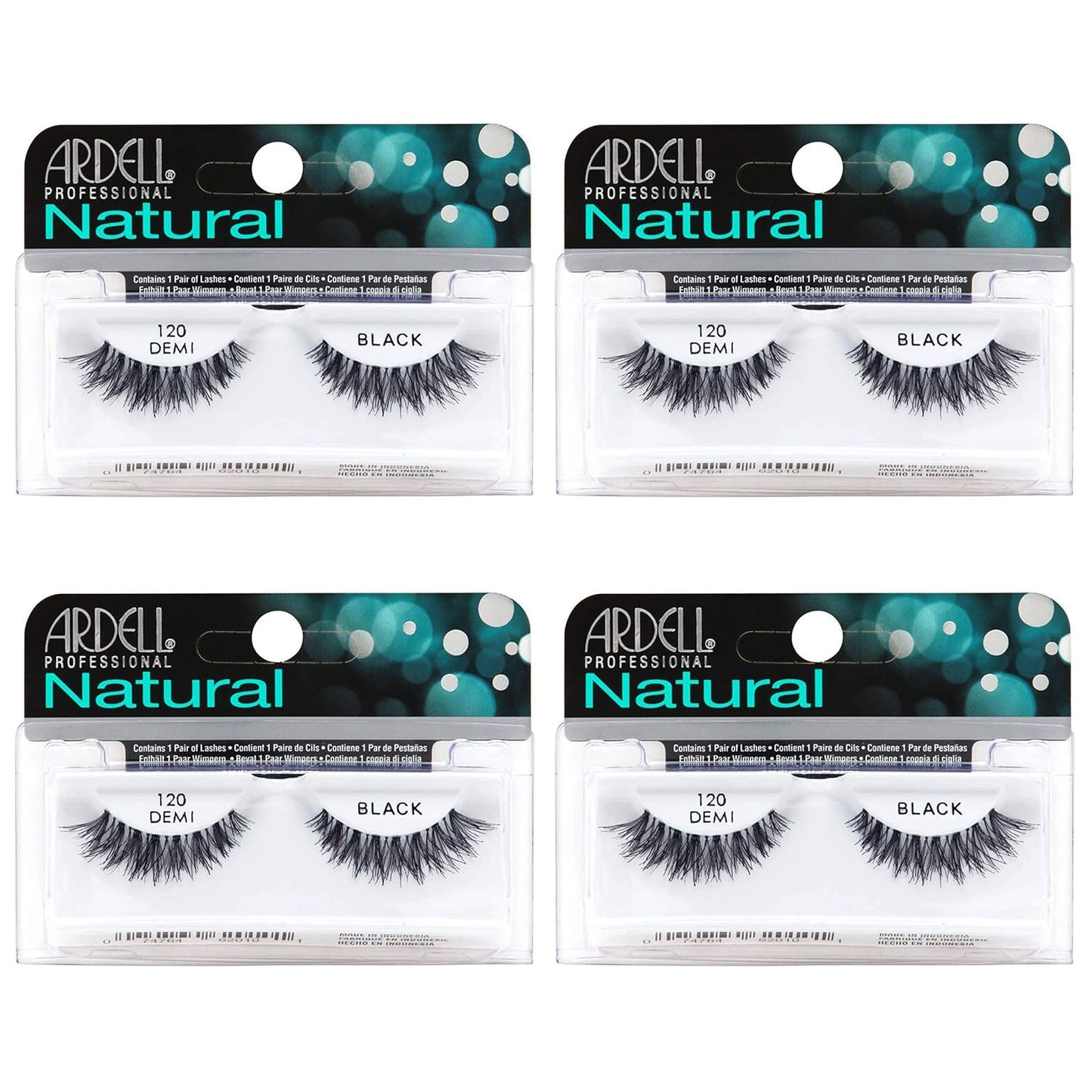 Ardell Natural Lashes False Eyelashes 120 - Black, Natural Look Strip Lashes, Reusable - 4 Pack