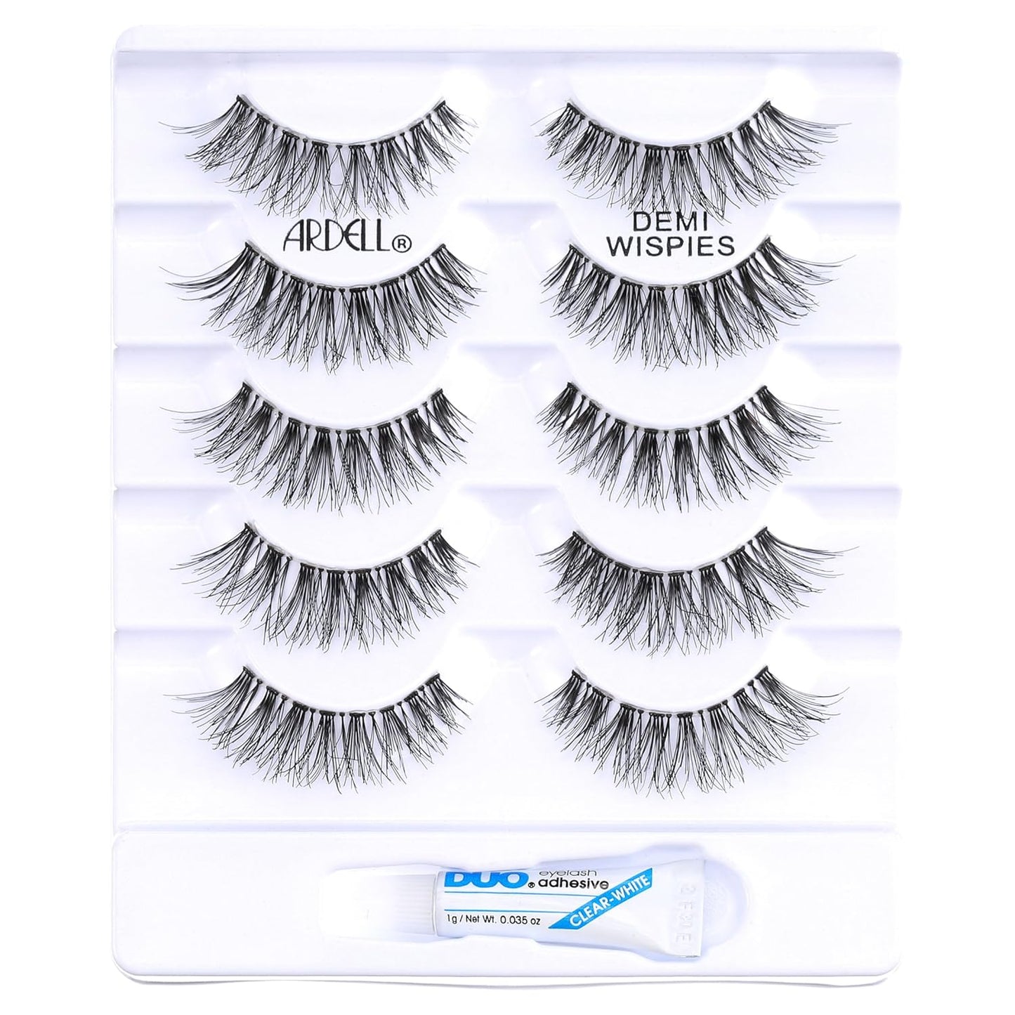 Ardell Demi Wispies - Black, The Original Feathered Lash with Invisiband, 6 pairs, 1-pack