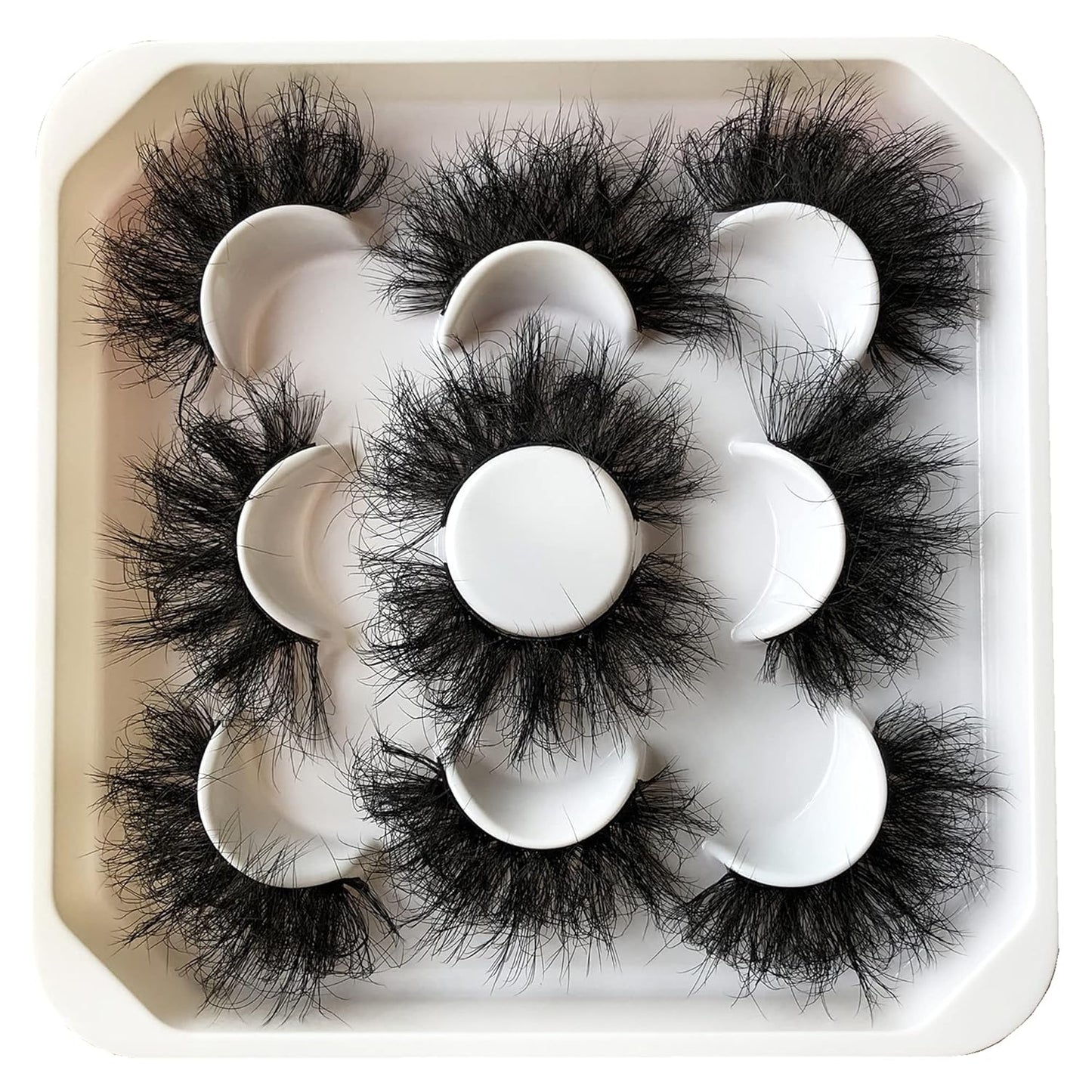 Pooplunch False Eyelashes Cat Eye Wispy Faux Mink Lashes Pack Fluffy Short Natural Fake Lashes 7 Pairs Multipack