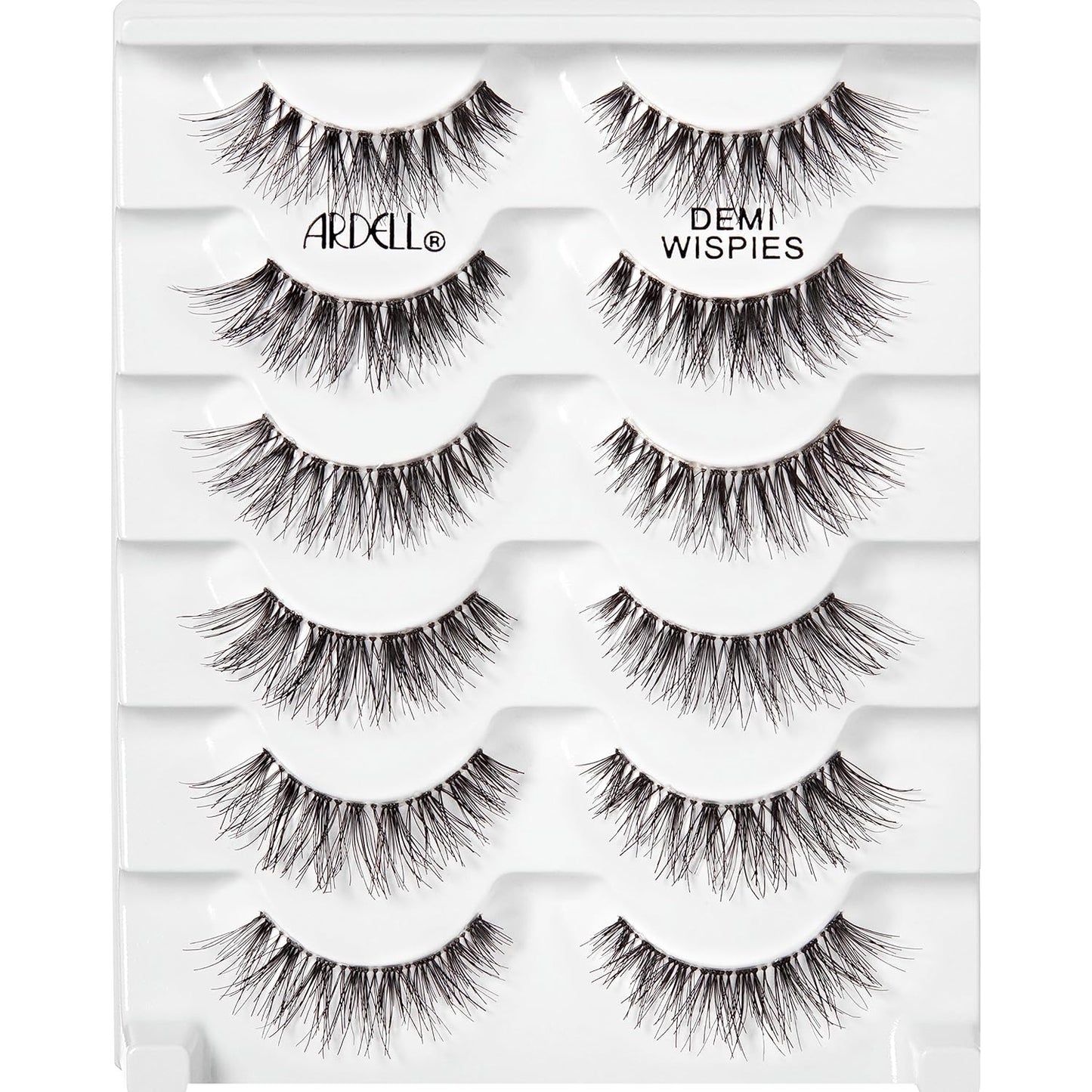 Ardell Demi Wispies - Black, The Original Feathered Lash with Invisiband, 6 pairs, 1-pack