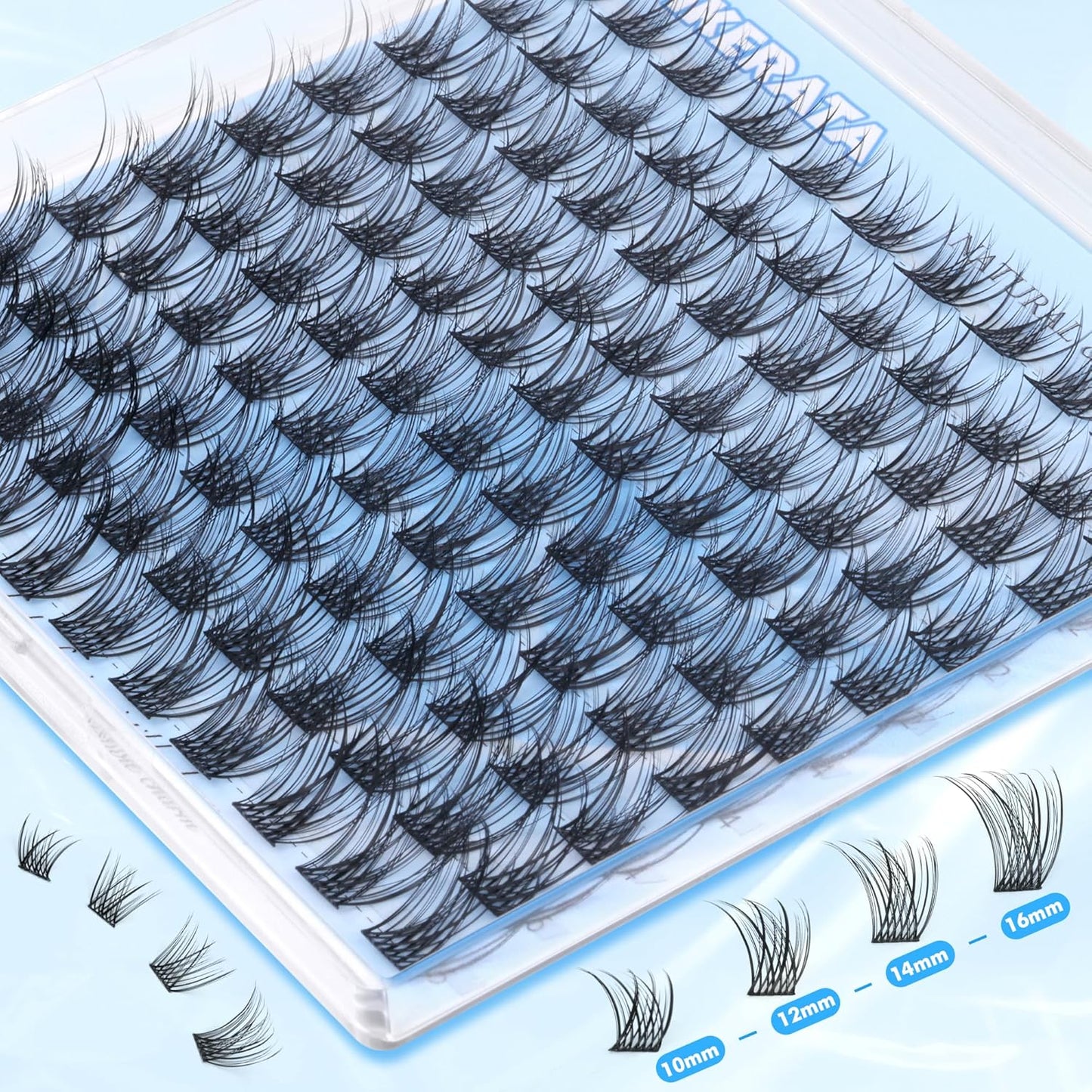 Natural Lash Clusters Wispy Eyelash Clusters 110 pcs Cluster Eyelash Extensions C Curl Individual Lashes 10-16 mm Mix Length Natural Look Lashes Clusters with Thin Lash Band