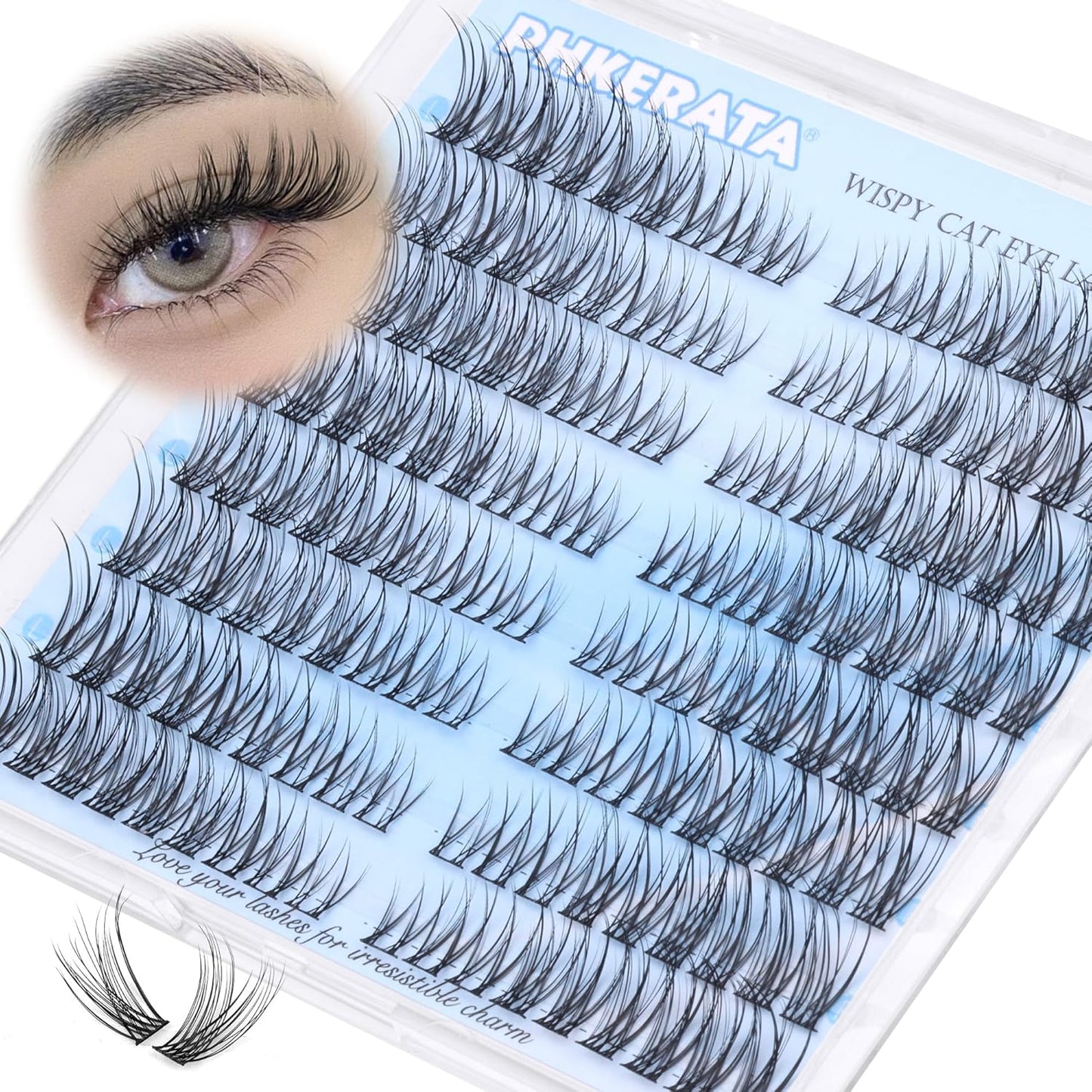 Natural Lash Clusters Wispy Eyelash Clusters 110 pcs Cluster Eyelash Extensions C Curl Individual Lashes 10-16 mm Mix Length Natural Look Lashes Clusters with Thin Lash Band
