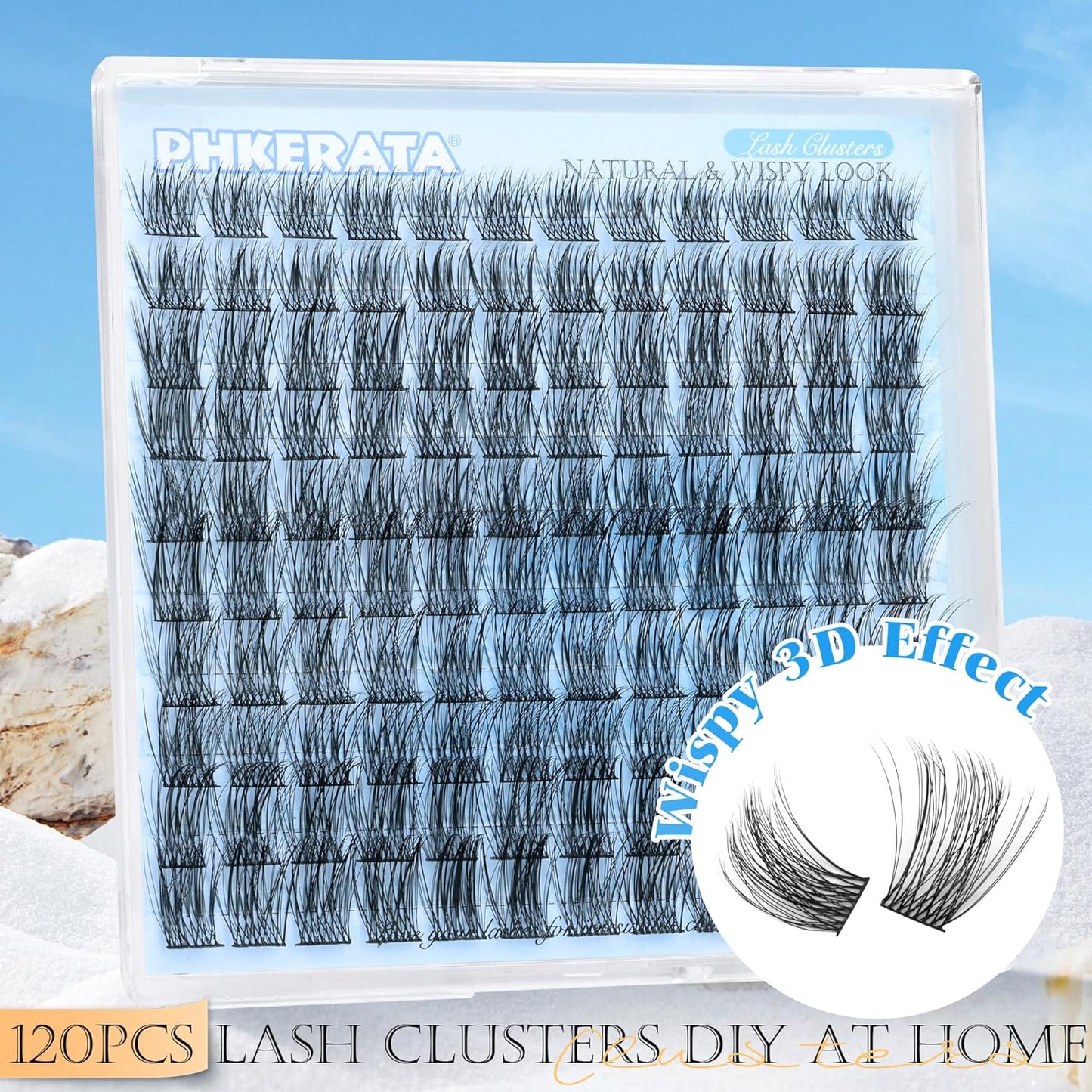 Natural Lash Clusters Wispy Eyelash Clusters 110 pcs Cluster Eyelash Extensions C Curl Individual Lashes 10-16 mm Mix Length Natural Look Lashes Clusters with Thin Lash Band