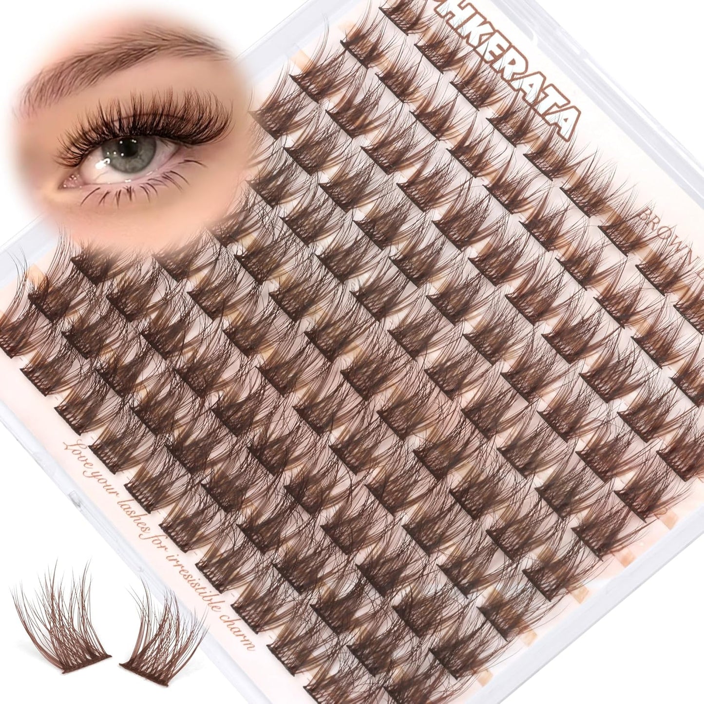 Natural Lash Clusters Wispy Eyelash Clusters 110 pcs Cluster Eyelash Extensions C Curl Individual Lashes 10-16 mm Mix Length Natural Look Lashes Clusters with Thin Lash Band