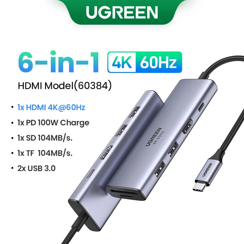 UGREEN USB C Docking Station 13 in 1 4K Triple Display Dual HDMI 10Gbps USB C HUB 100W PD SD/TF for MacBook Pro Air Dell XPS