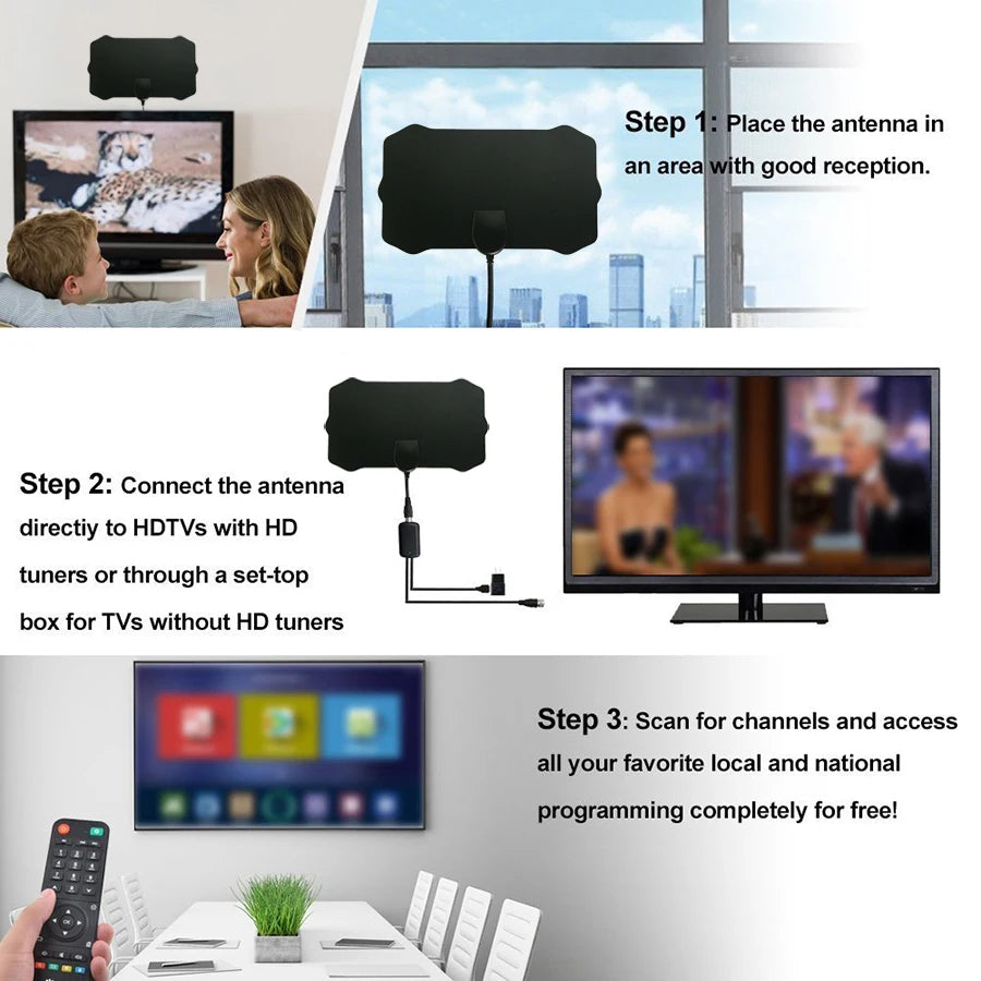 2024 Newest TV Antenna Indoor Digital, Long 5000Miles Range Smart TV Antenna, HD Antenna Amplified Support 8k 4K 1080p