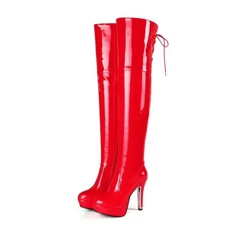 Over The Knee Boots Women Sexy Winter Wedding Party Dress High Heels High Quatily Platform Thigh High Boots Big Size 48 5203-13