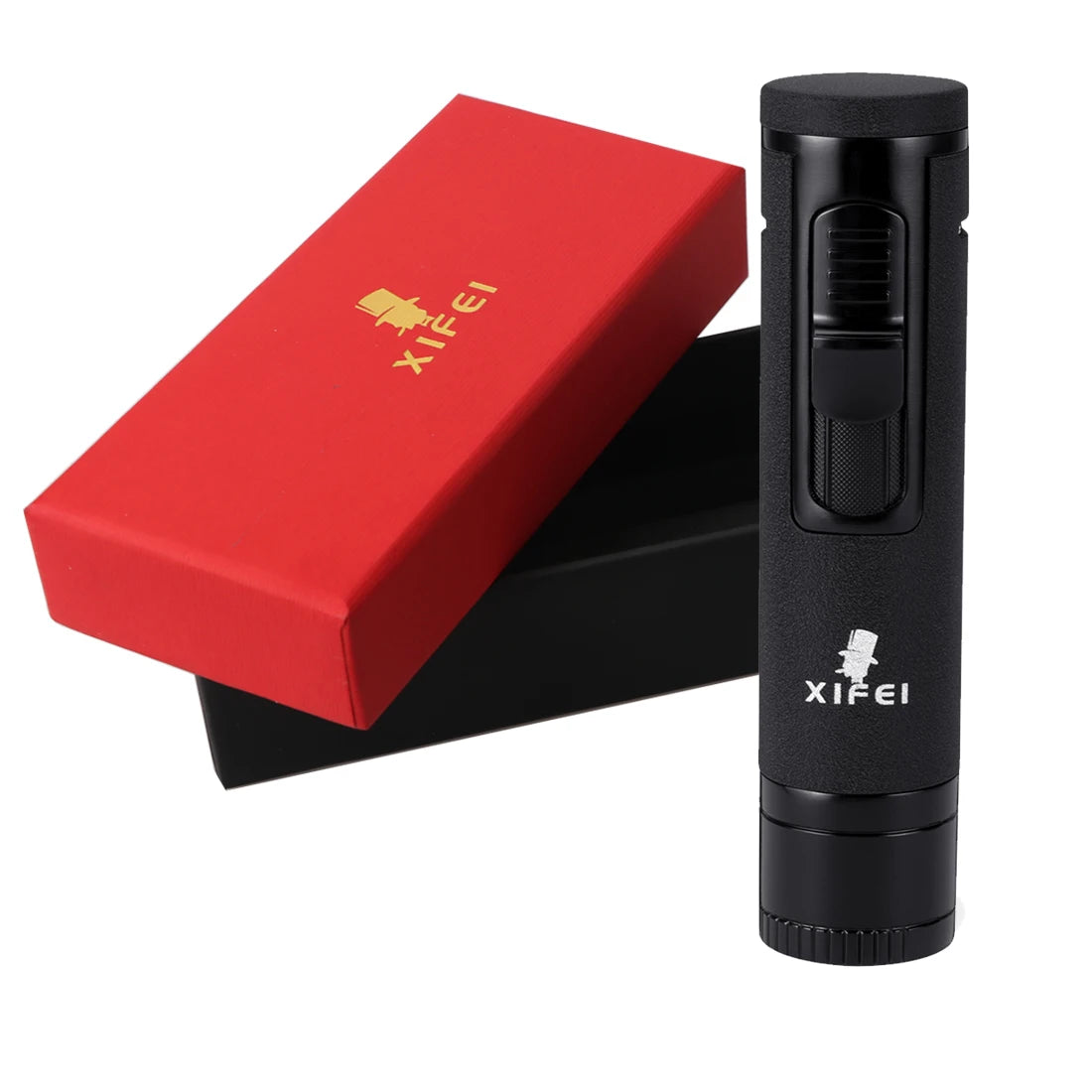 Xifei Cigar Lighter Torch W/ Puncher Holder Aeration Tool Needle Windproof Aansteker Metal Esqueiro Maçarico Smoking Accessories