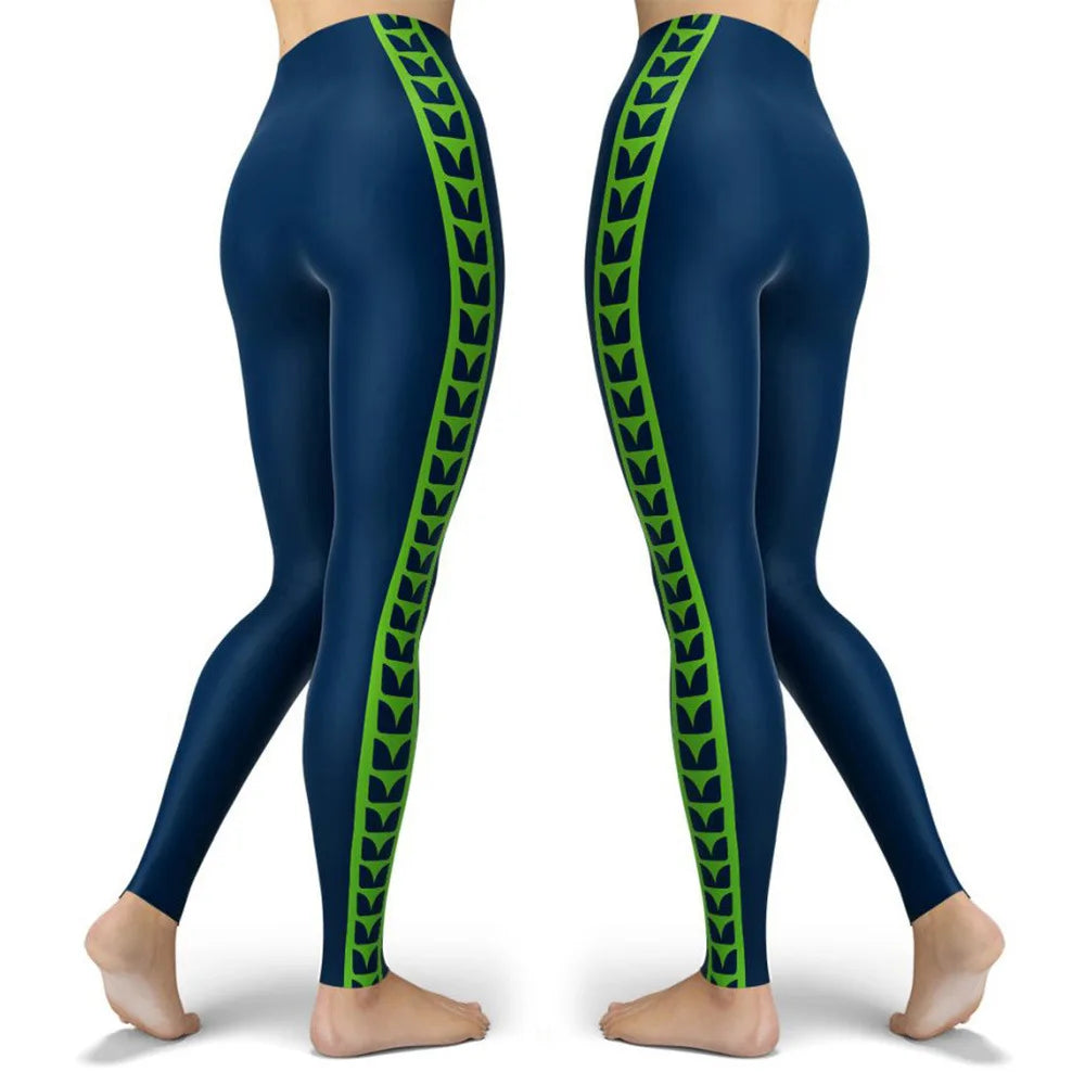 Black Design Skinny Striped Printed Sport Women Leggings Tight Push Up Pants Femme Fitness Hiking High Waist Gym Leggins Clothes