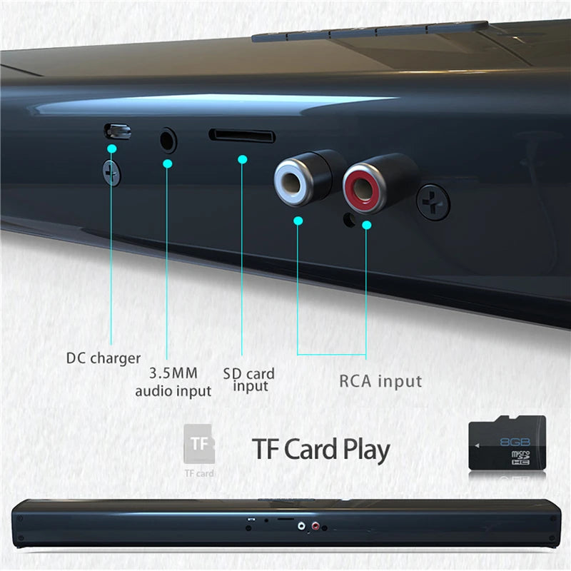 40W Wireless Bluetooth 5.0 Soundbar Speaker Hifi 3D Surround Stereo Support RAC TV Home Theater Sound bar with Remote Control