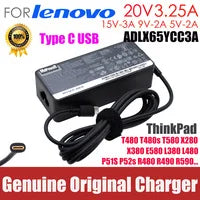 Original 65W 20V 3.25A TypeC AC Adapter Laptop Charger for Lenovo ThinkPad X280 X380 X390 X395 L580 ADLX65YLC3A ADLX65YCC3D